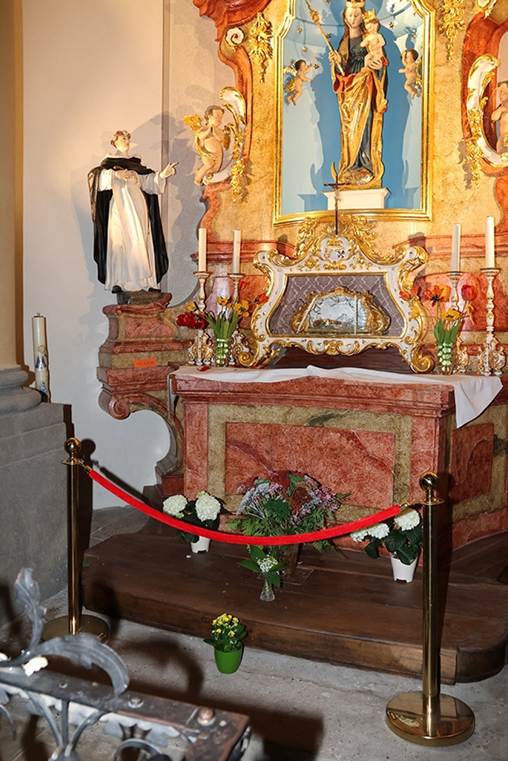 Broken glass of reliquary following theft of skull of St. Zdîslava in Czechia/Czech Republic.