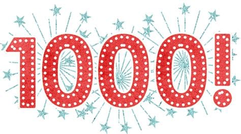 The number 1,000 with celebratory starts in the background. Image Credit: Creative Commons.